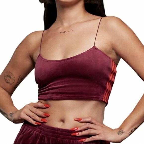 Adidas x Ivy Park Velour Crop Top/ Bralette Size XL - Picture 1 of 13